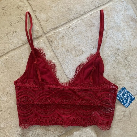 Free people belle Scarlet red lace bra bralette - Picture 8 of 10